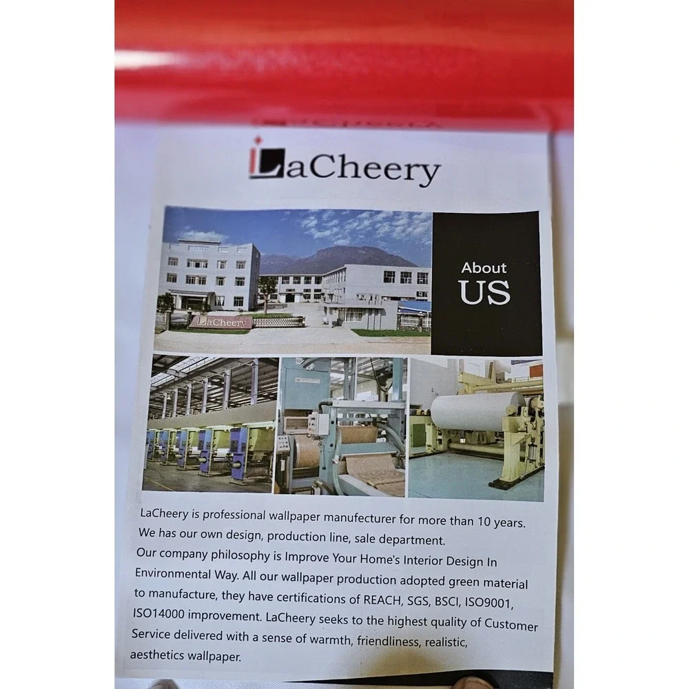 New 4 Rolls LaCheery 24in Wide Red Silver Glitter Wallpaper/Contact  Adheasive